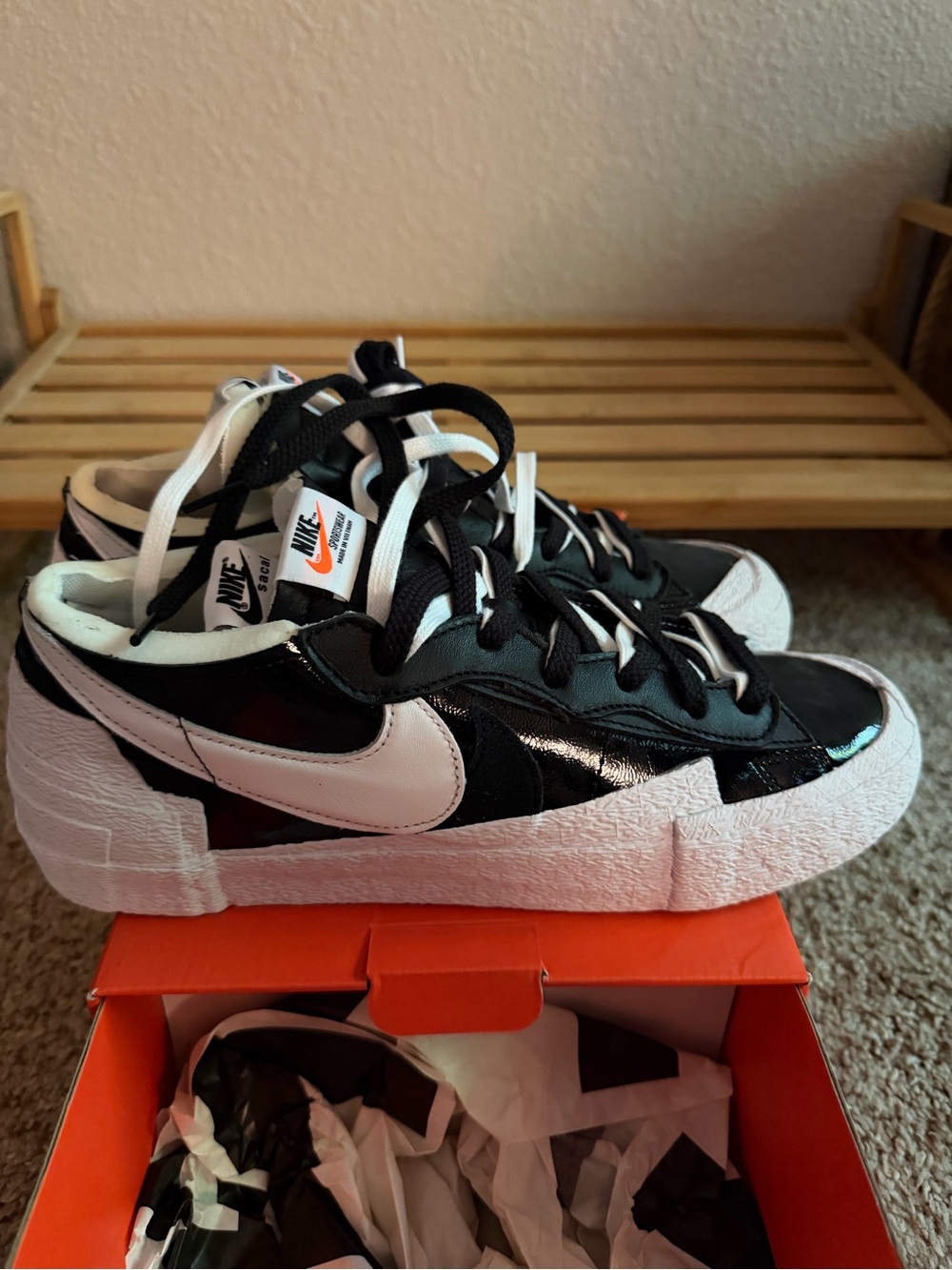 Nike Blazer Low ‘77 Sacai Black White Men’s 10.5 w/ Box